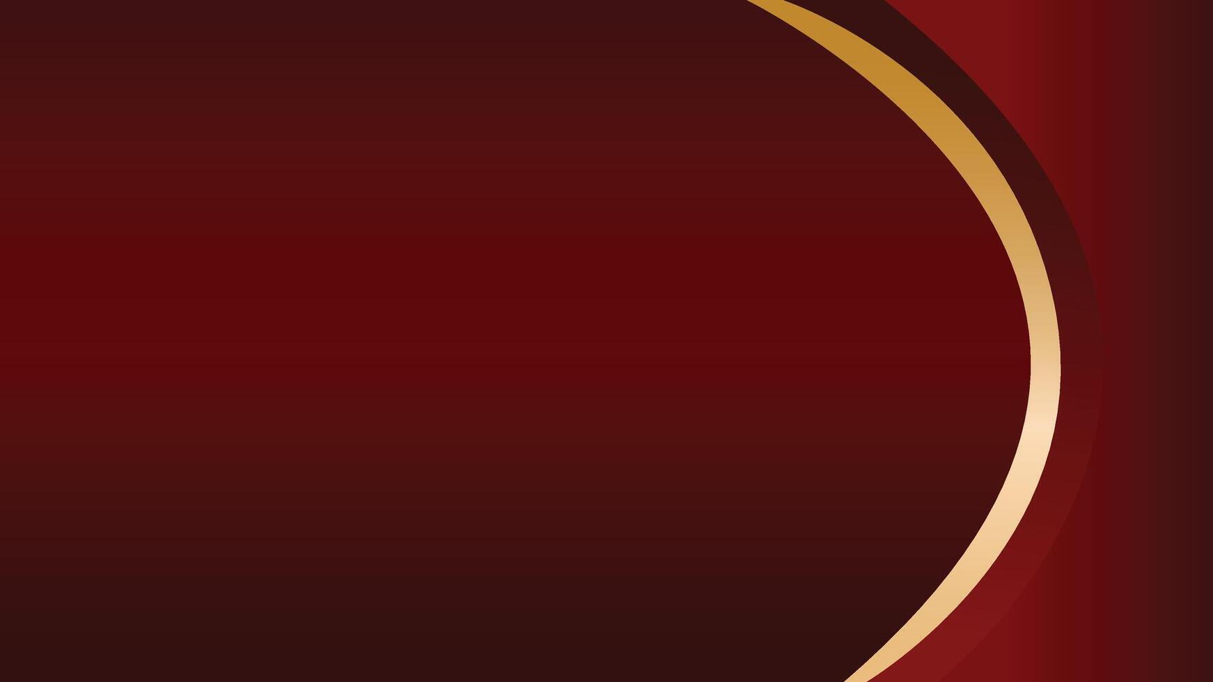 Luxury dark red curve abstract background with golden line and copy space vector