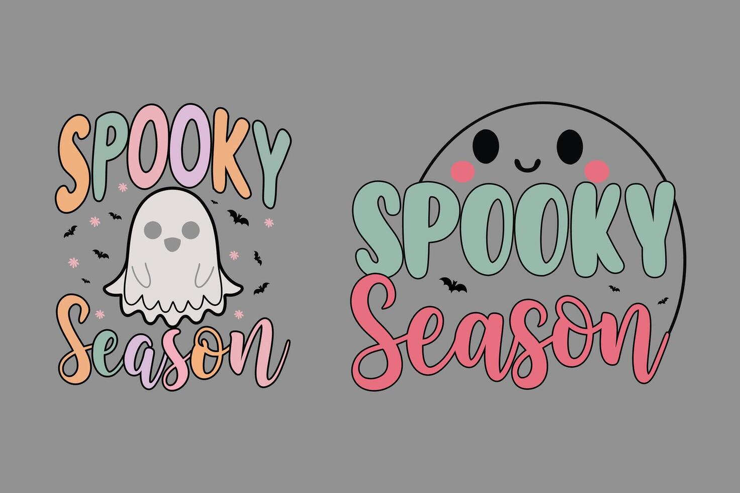 spooky season retro groovy Halloween t-shirt design vector
