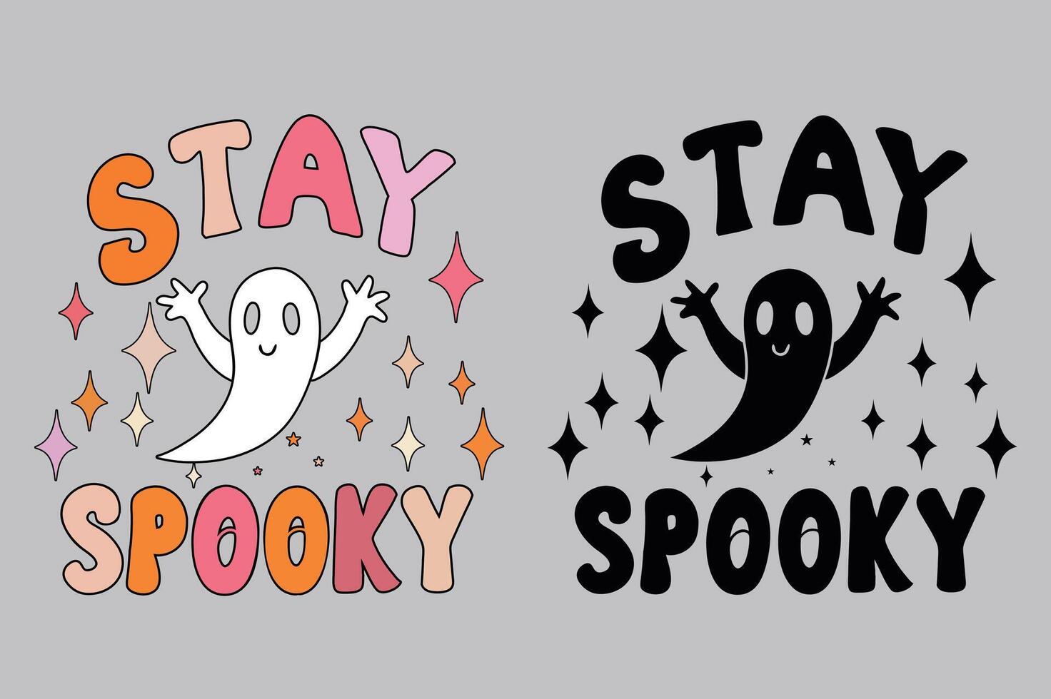 Groovy Spooky Halloween Shirt Design vector