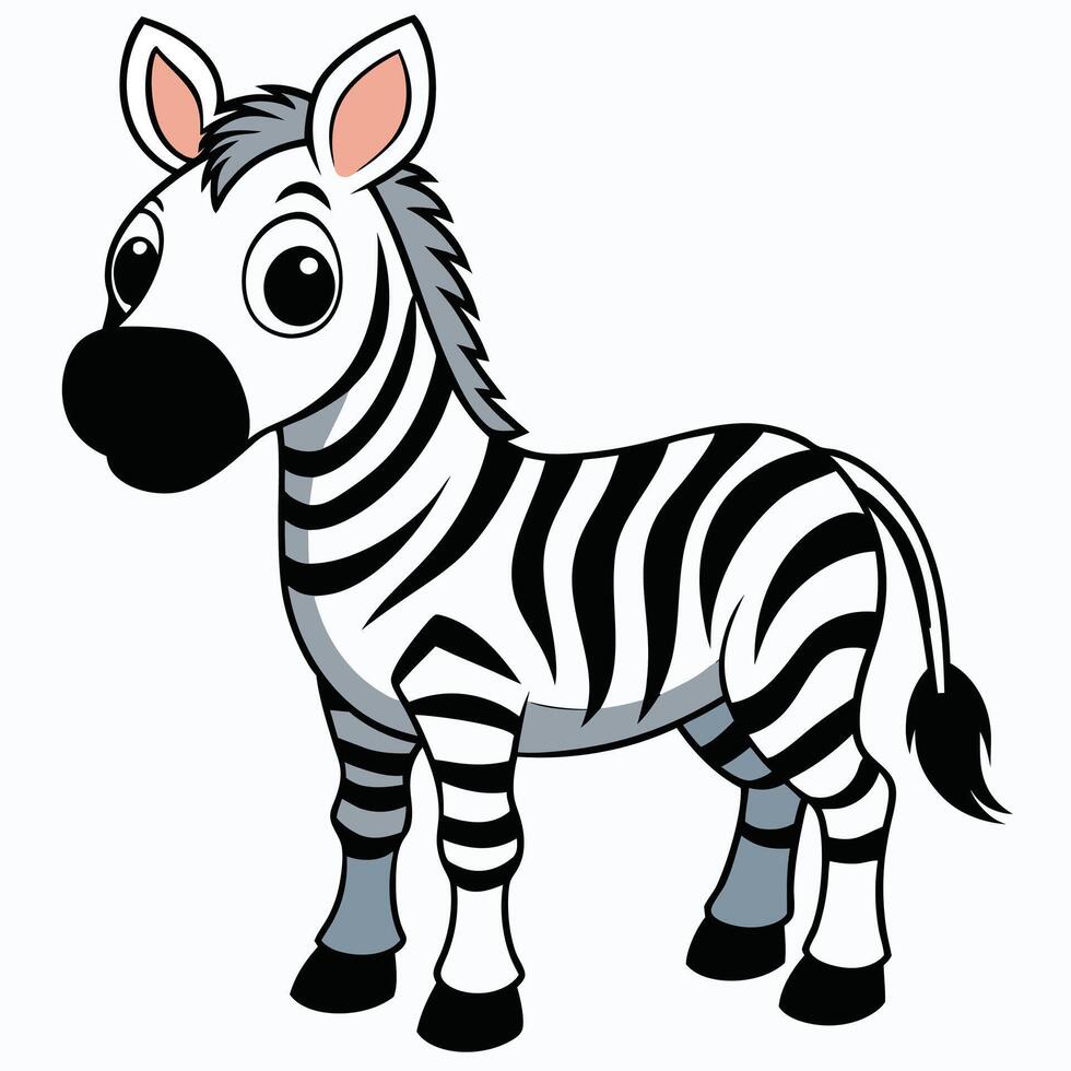 Zebra cartoon character isolated on white background vector