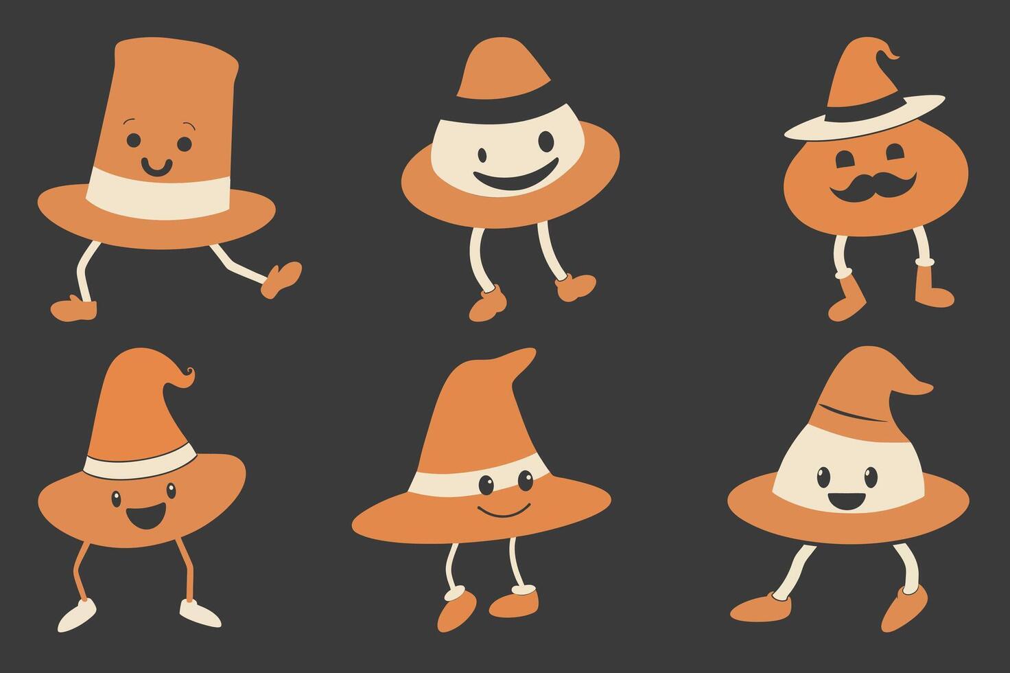 Funny Vintage Halloween Character vector