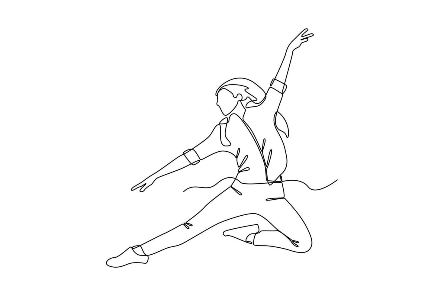 women jump freestyle fun continues line vector