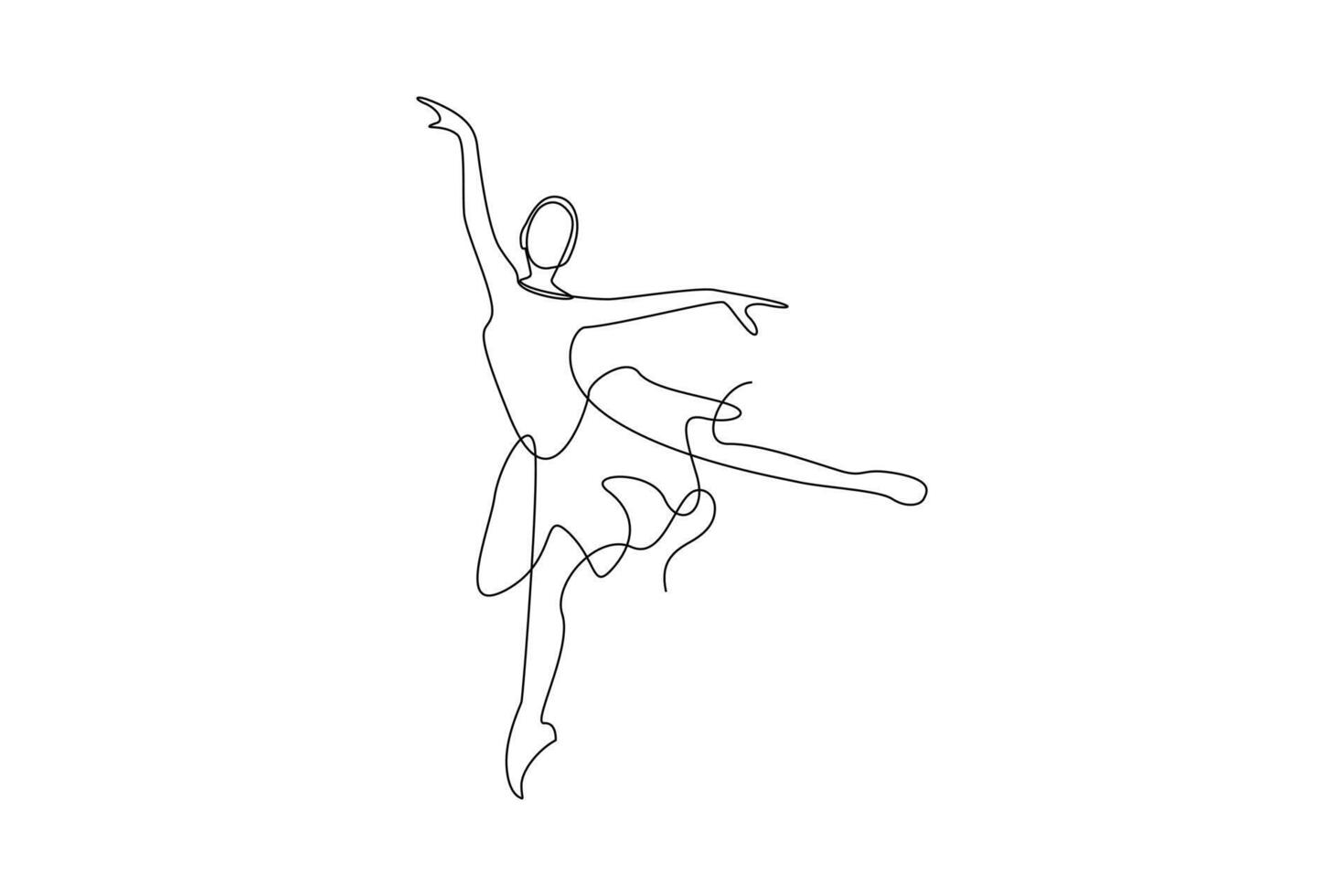 A woman is dancing in the air with her arms outstretched vector