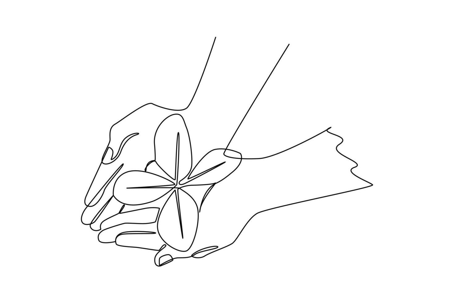 A hand holding a flower vector