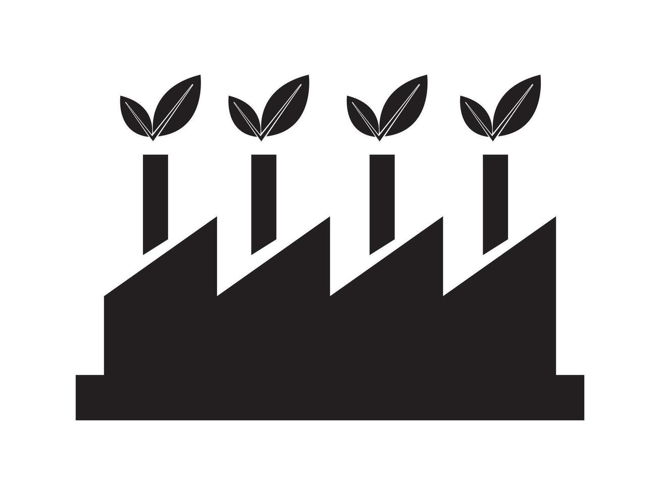 eco factory silhouette icon. black feel style design isolated on white background vector