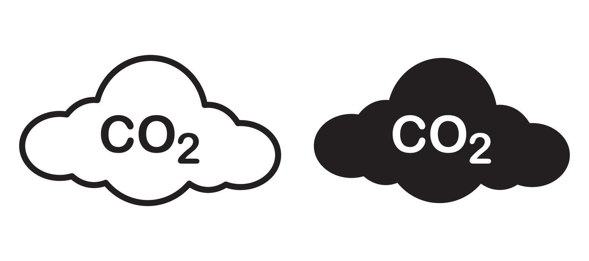 co2 icon, Cloud with text CO2 icon, smog pollution sign or logo. Carbon dioxide formula illustration symbol. illustration vector
