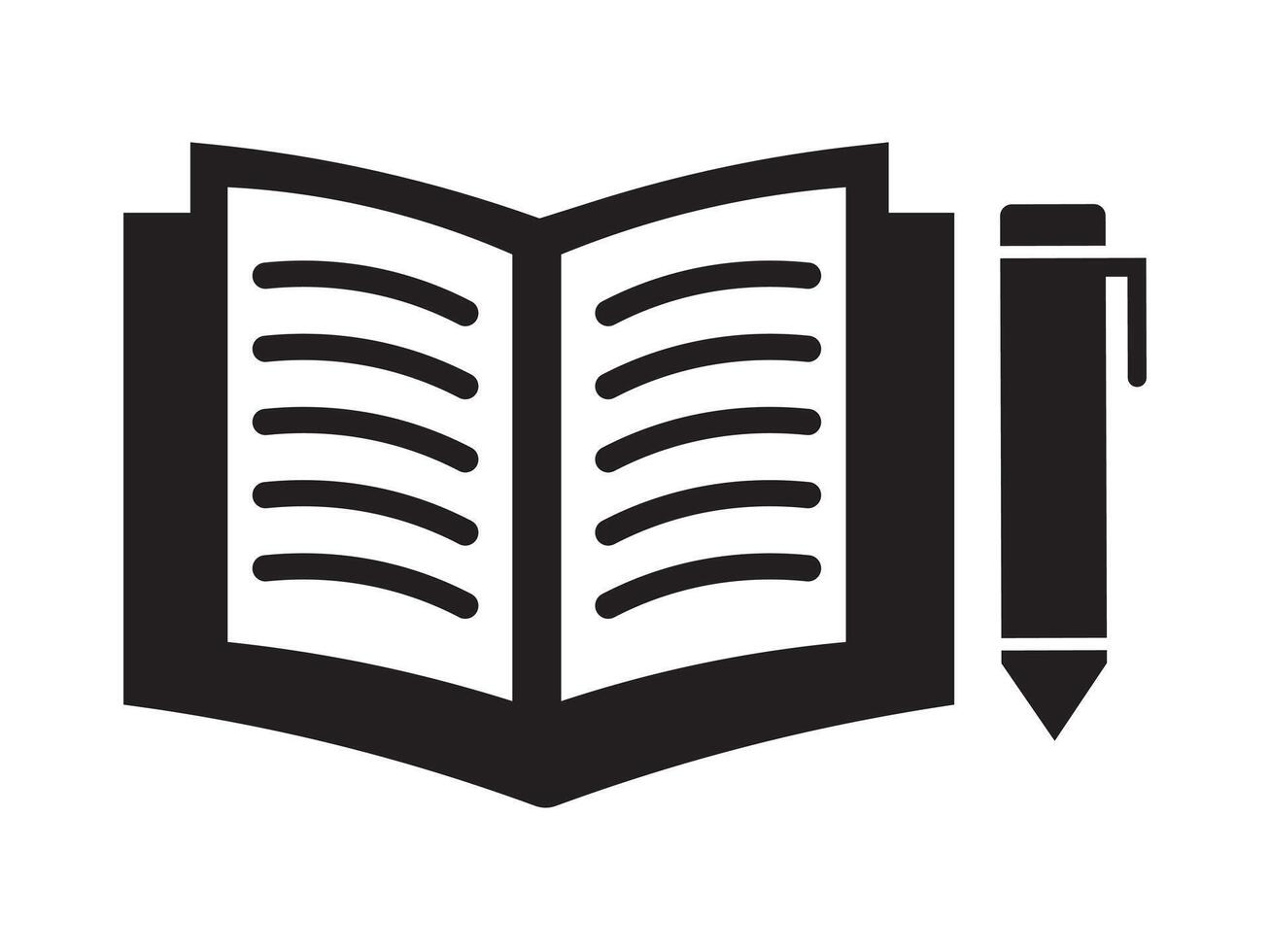 Notebook with pencil icon. Notebook sign for mobile concept and web design. Textbook and pen outline icon. vector
