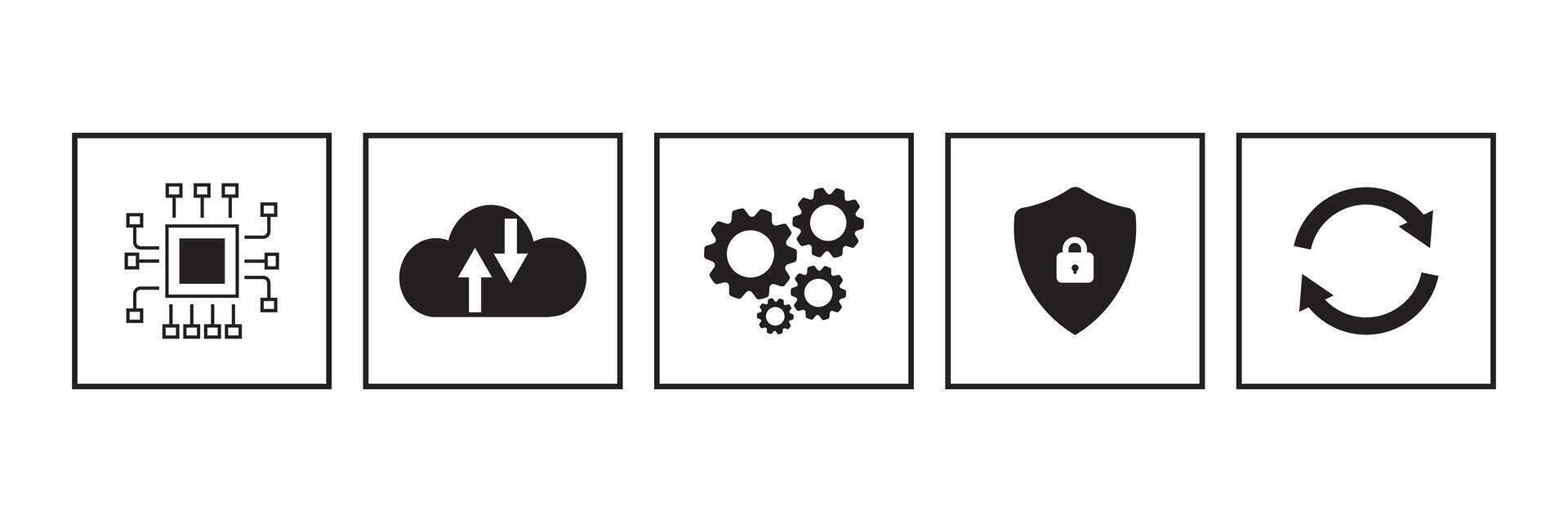 Software update or operating system symbol, upgrades to keep your device up to date with enhanced functionality in new versions and improved security illustration, vector
