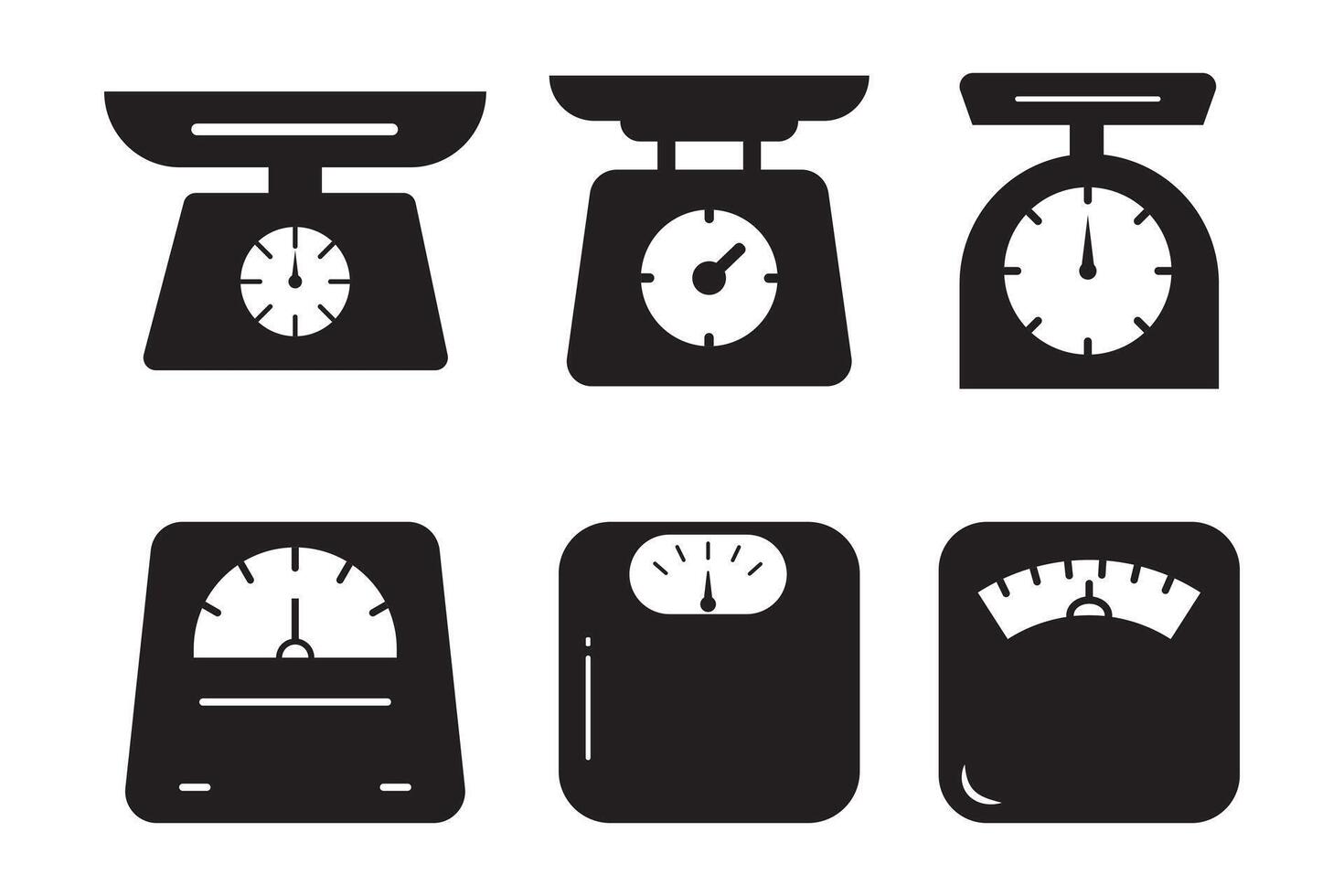 Weight Scales icon set . Weight scale sign and symbol, Electronic scale icons. vector