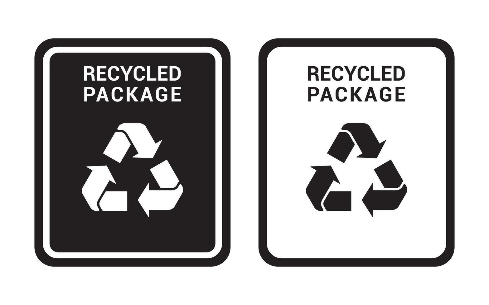 recycle symbol, cardboard boxes or packaging of goods such as warning signs vector
