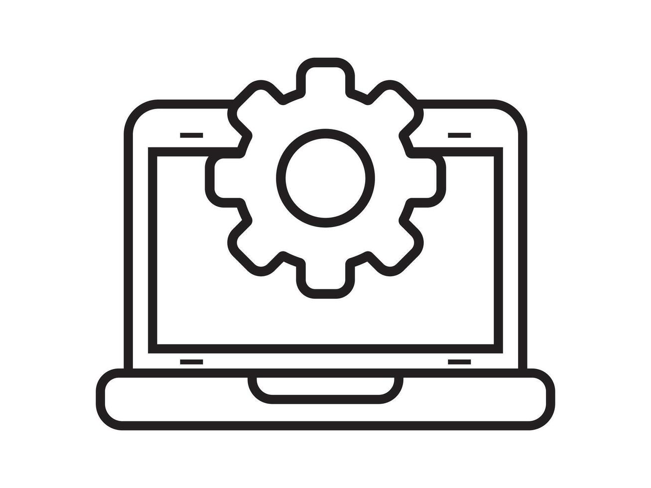 laptop Configuration outline icon, laptop glyph icon, System Configuration Isolated vector