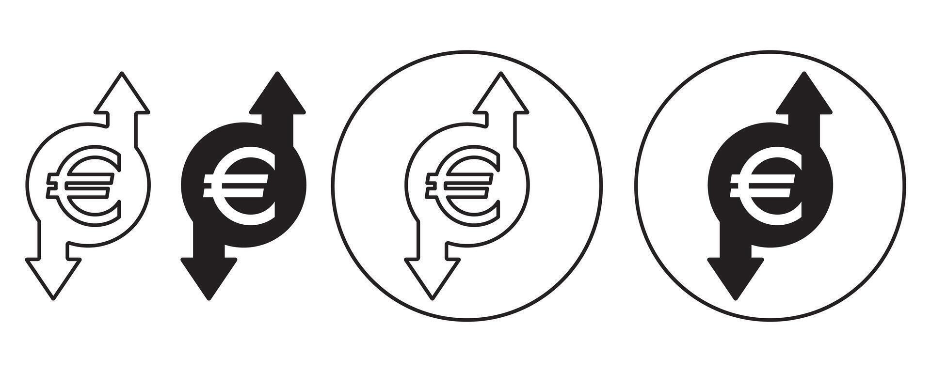 Money transfer icon in outline. Currency exchange. money conversion. euro symbol design for mobile app, ui, web. illustration vector