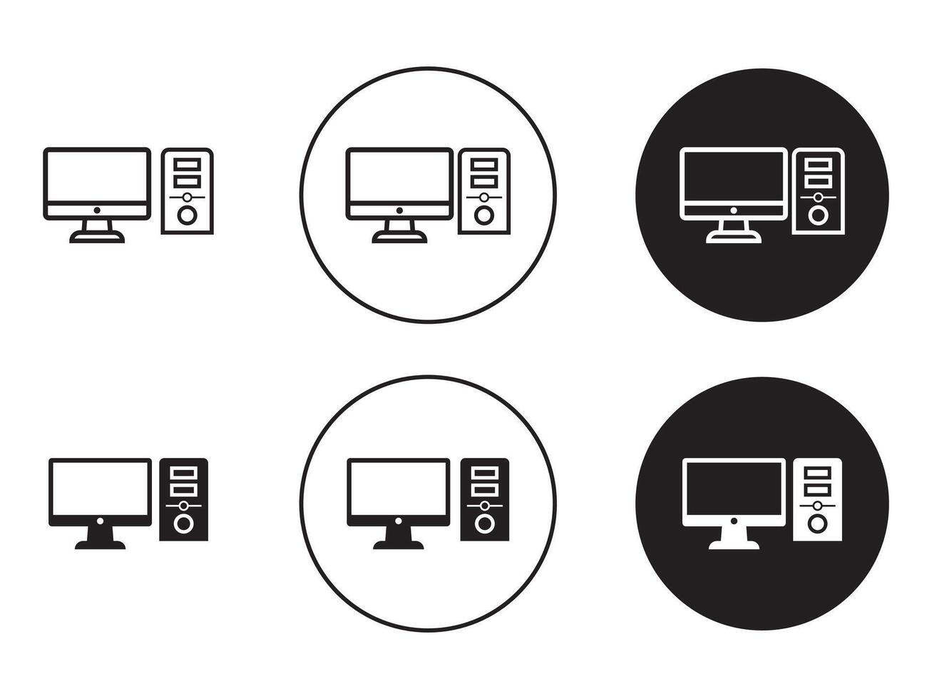 Computer icon, computer monitor sign and symbol, desktop pc monitor icon. computer display sign. tv screen icon, suitable for apps and websites UI vector