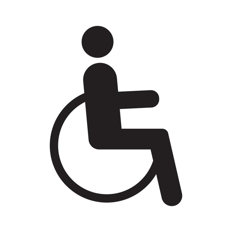 Handicapped patient in wheelchair icon , disabled simple icon. vector