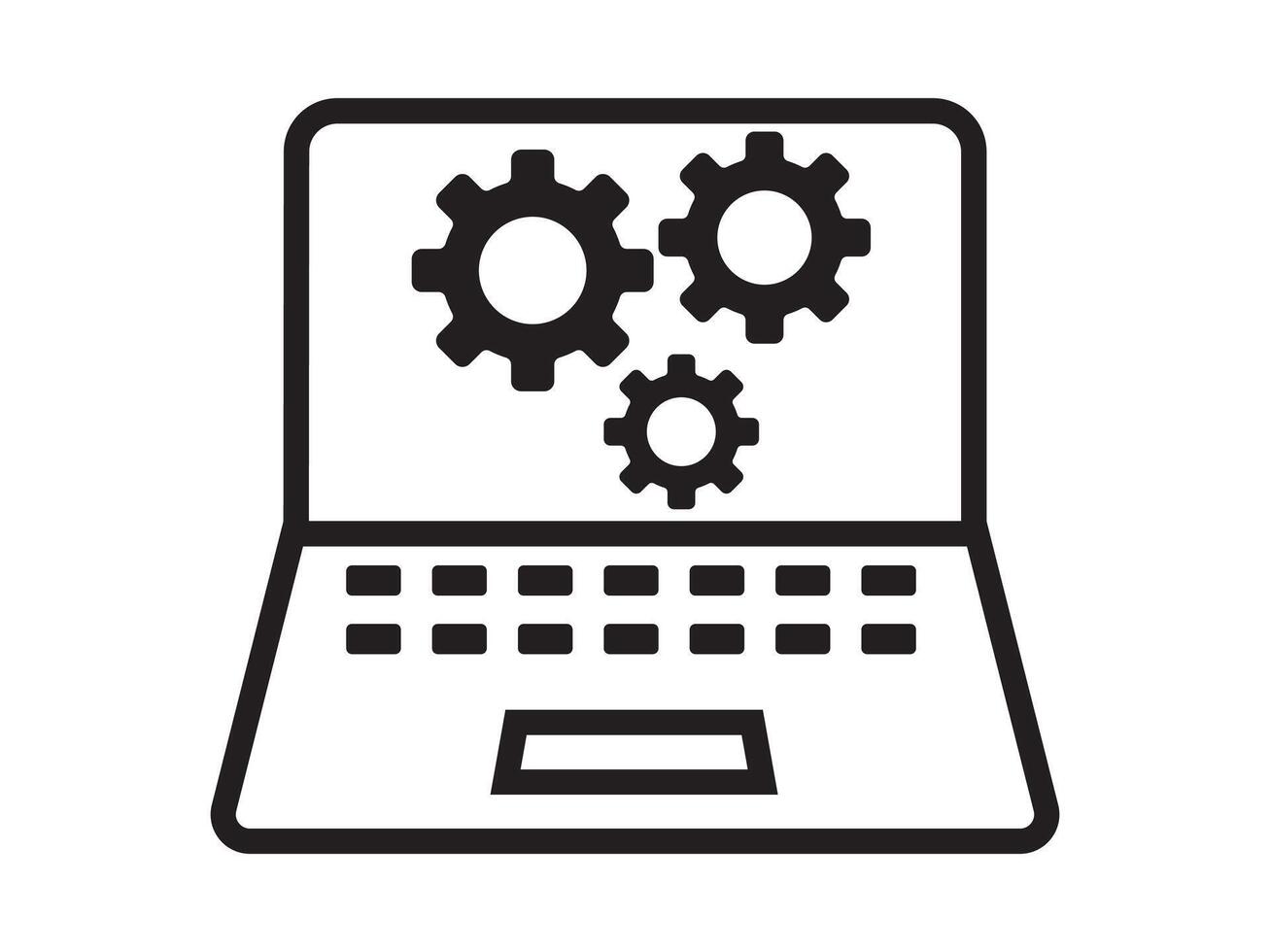 laptop Configuration outline icon, laptop glyph icon, System Configuration. vector