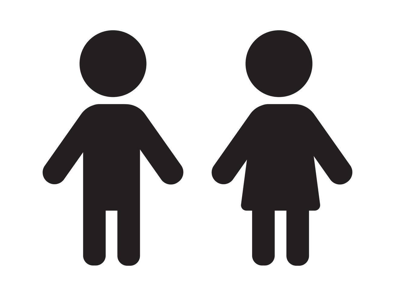 Boy and girl symbols., Kids or children black icon. Boy and girl symbols. vector