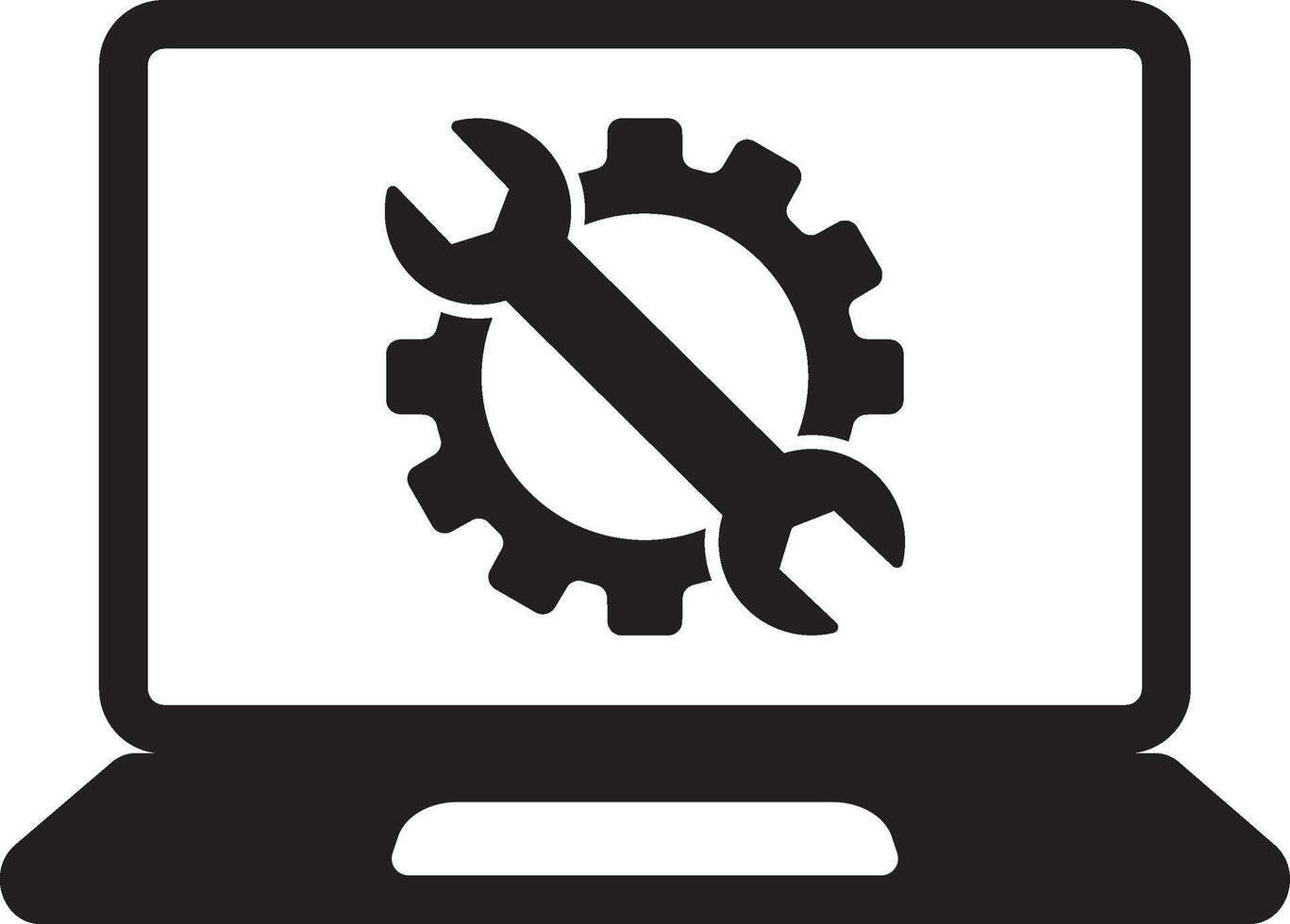 laptop Configuration icon, laptop glyph icon, System Configuration Isolated on white background. vector