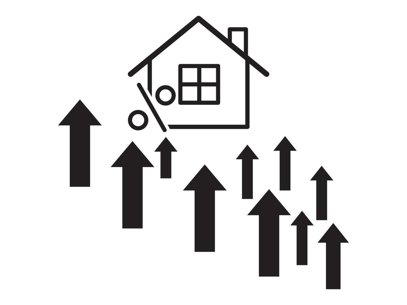 Real estate investment concept. virtual house icon for analyzing mortgage loan home and insurance real property mortgage. interest rate, Investment planning, illustration vector