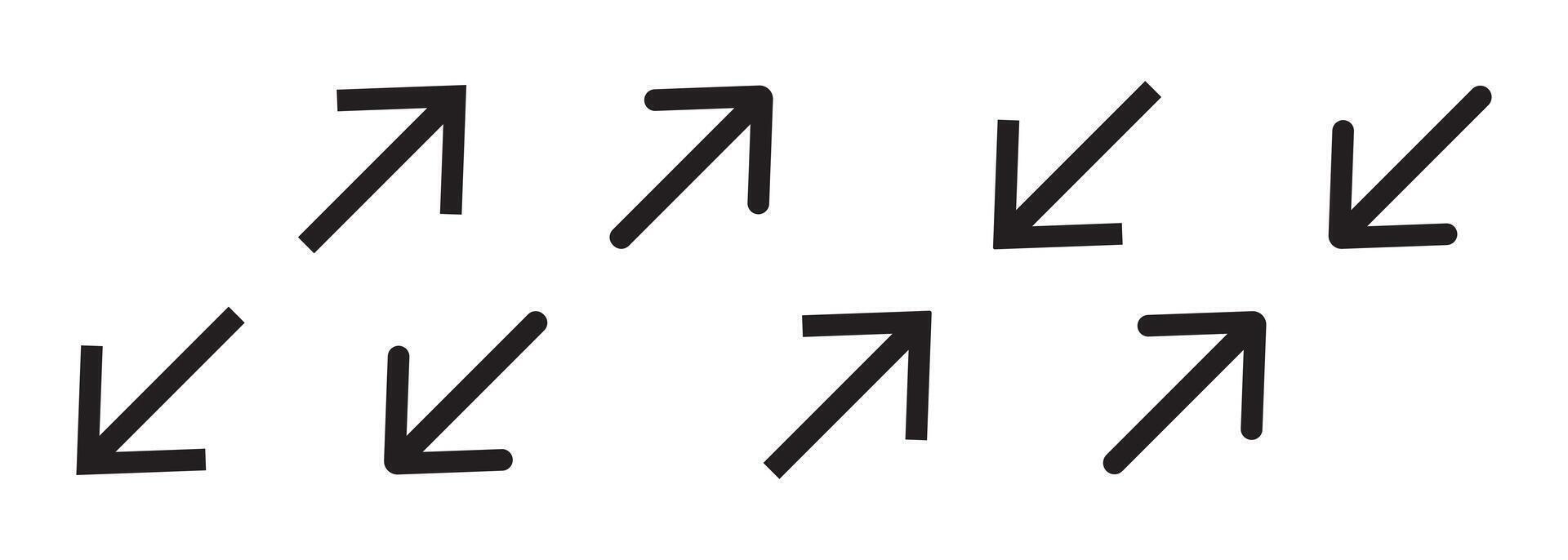 Full screen and exitfull screen icon set. Full screen and exit full screen icon set. Arrow mark icons. Scalability icons in flat style for web site, UI, mobile app. vector