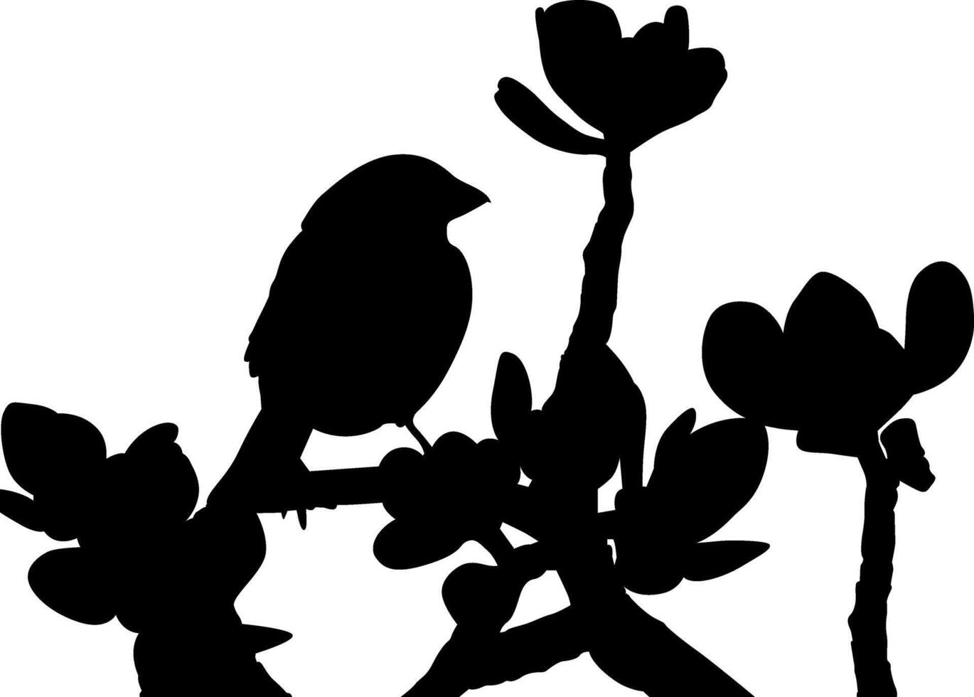 Silhouette a beautiful bird vector