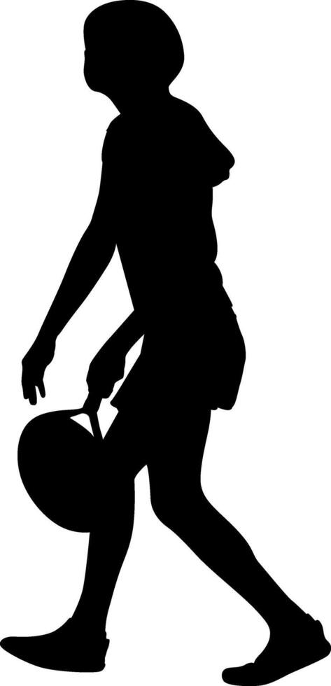 Silhouette man playing tennis vector