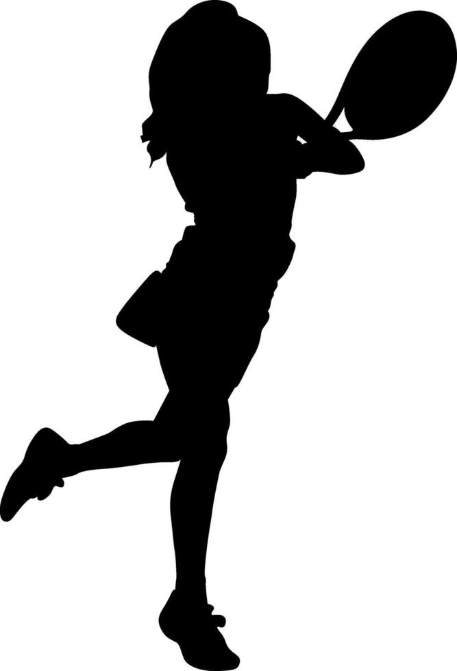 Silhouette man playing tennis vector