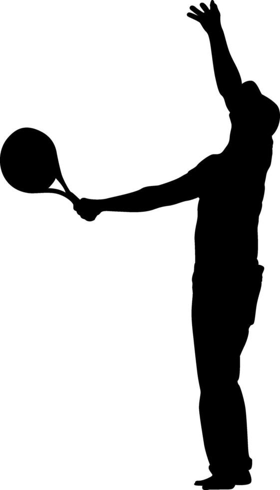 Silhouette man playing tennis vector