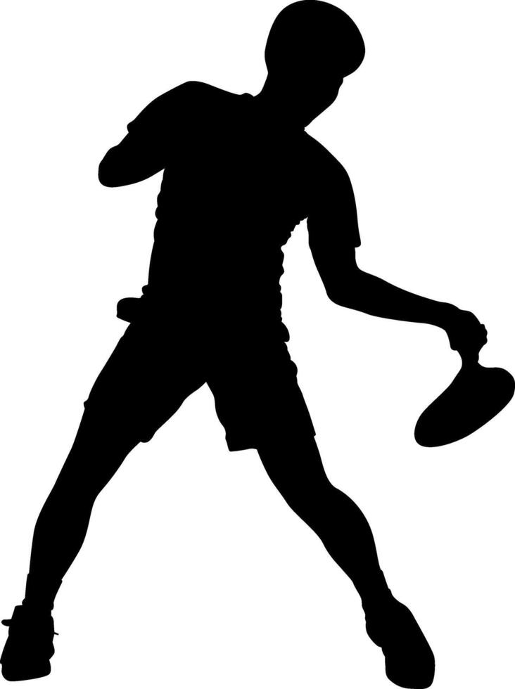 Silhouette man playing tennis vector