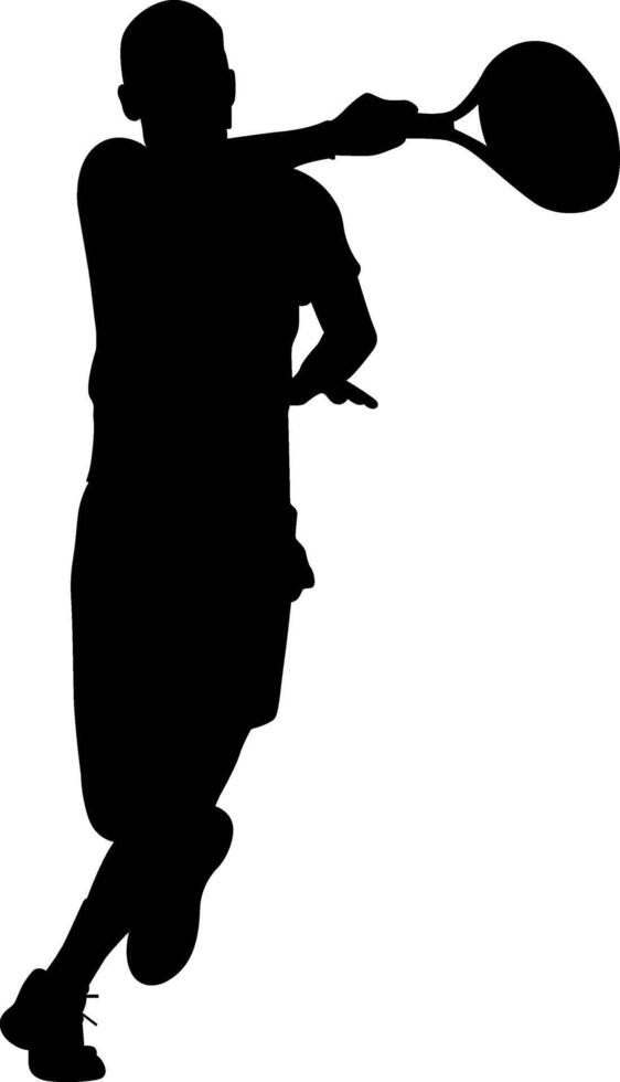 Silhouette man playing tennis vector