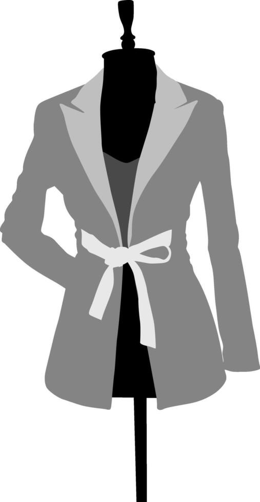 Silhouette black and white jacket in mannequin vector