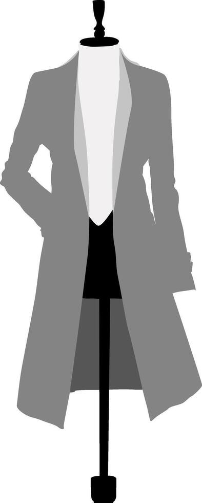 Silhouette black and white jacket in mannequin vector