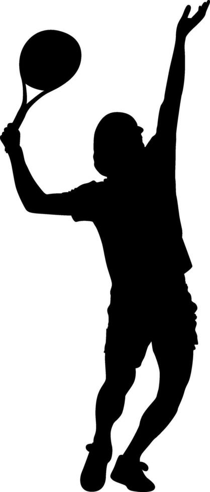 Silhouette man playing tennis vector