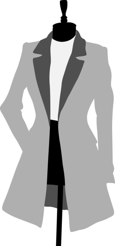 Silhouette black and white jacket in mannequin vector
