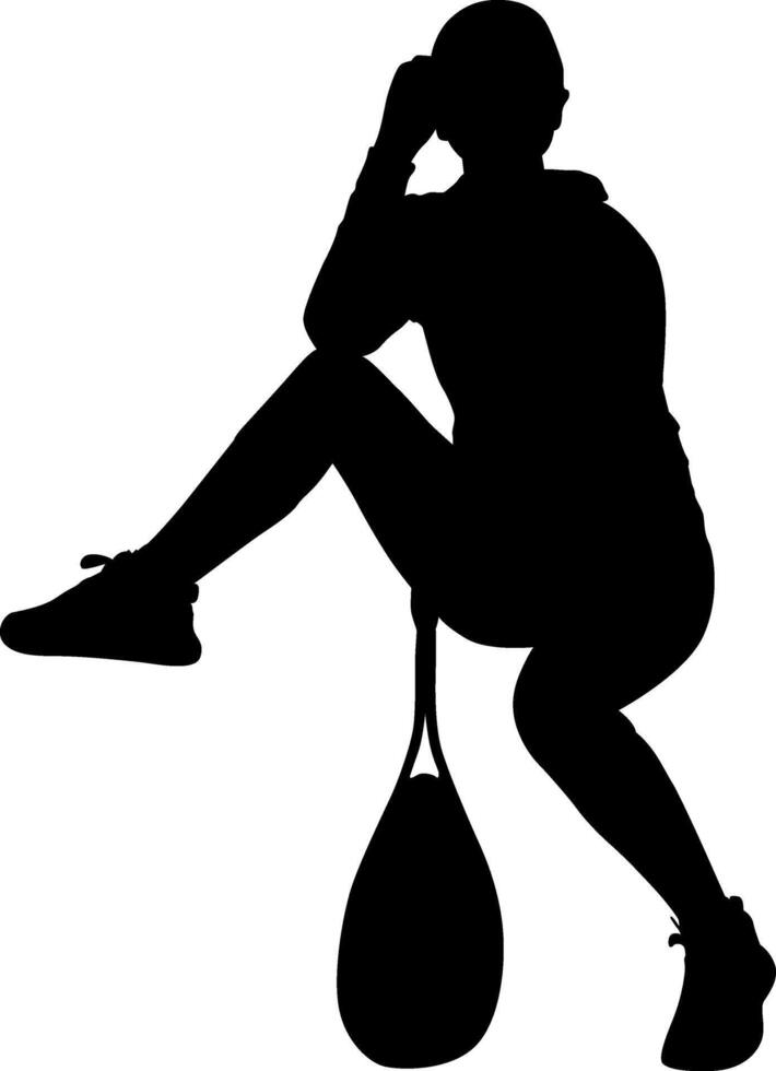 Silhouette man playing tennis vector