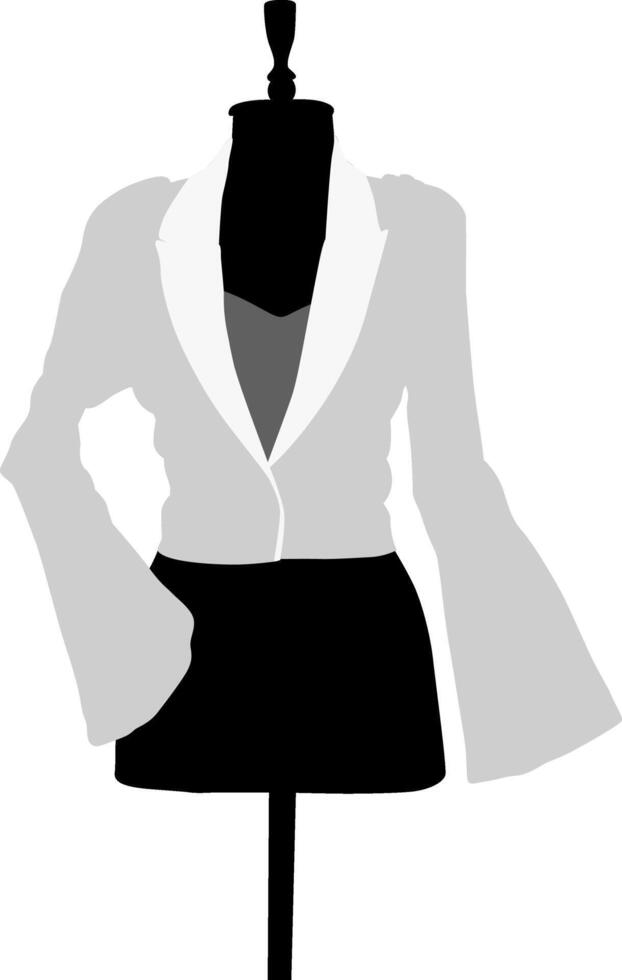 Silhouette black and white jacket in mannequin vector