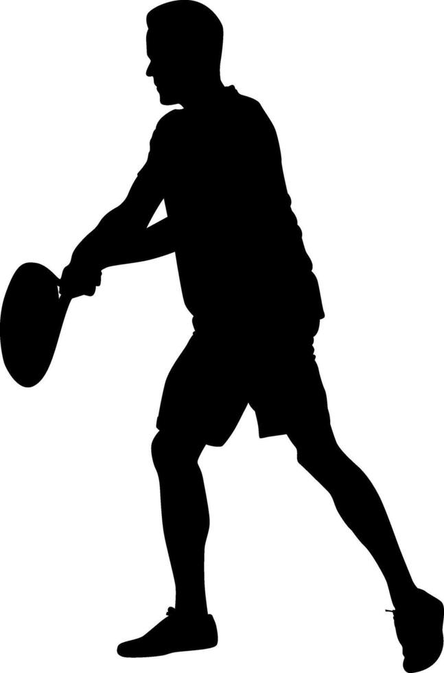 Silhouette man playing tennis vector