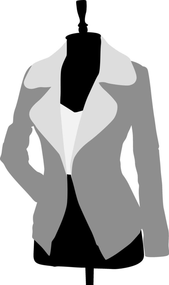 Silhouette black and white jacket in mannequin vector