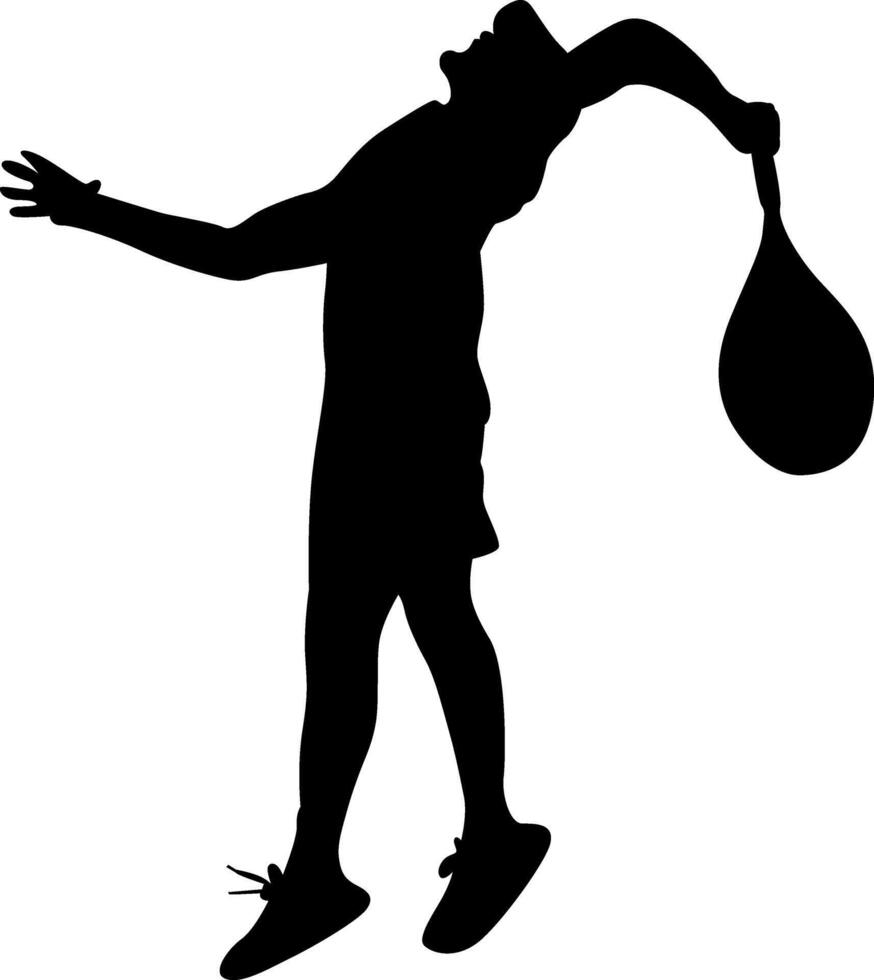 Silhouette man playing tennis vector