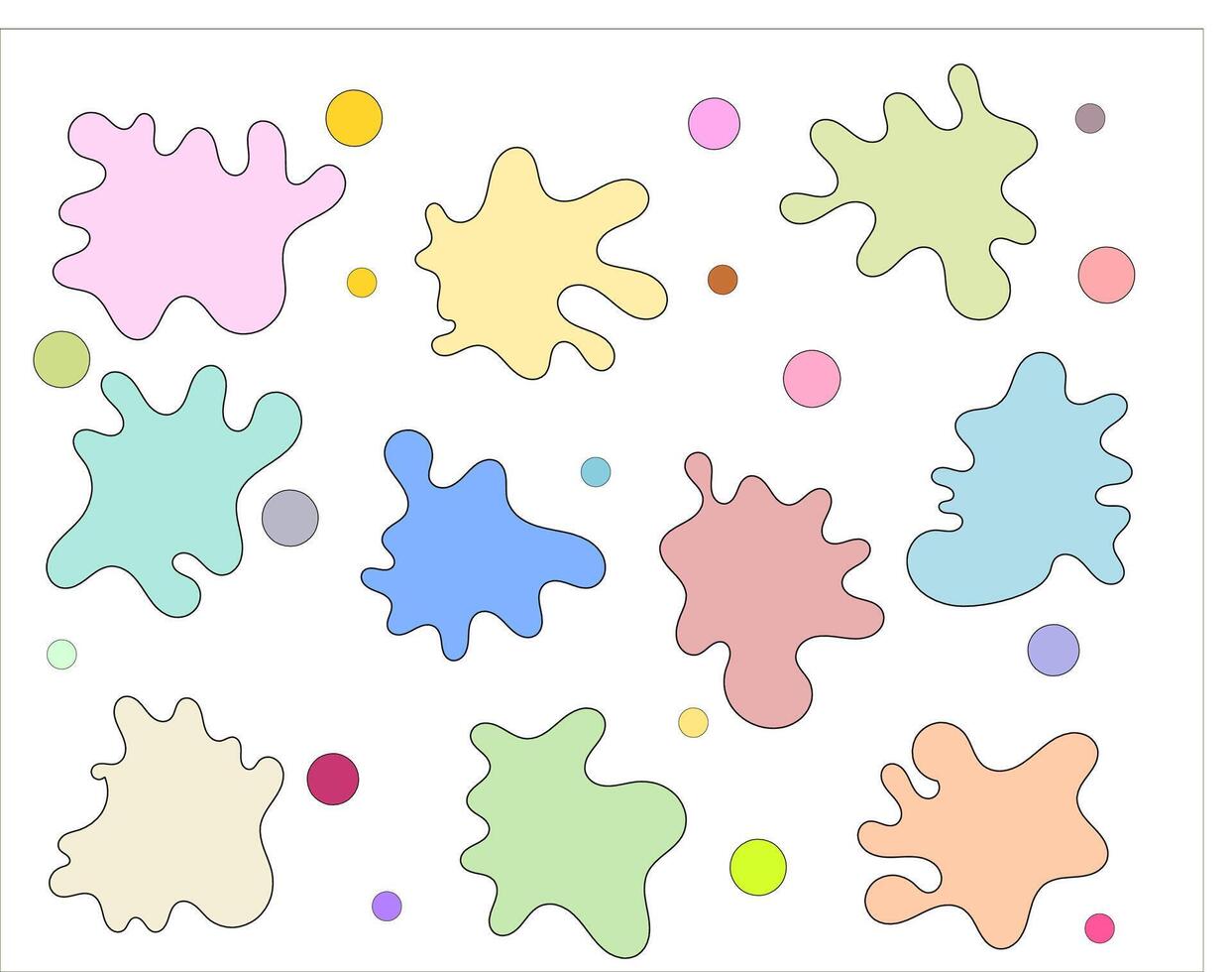 Colorful splash set, Illustration of icons, element, sign vector