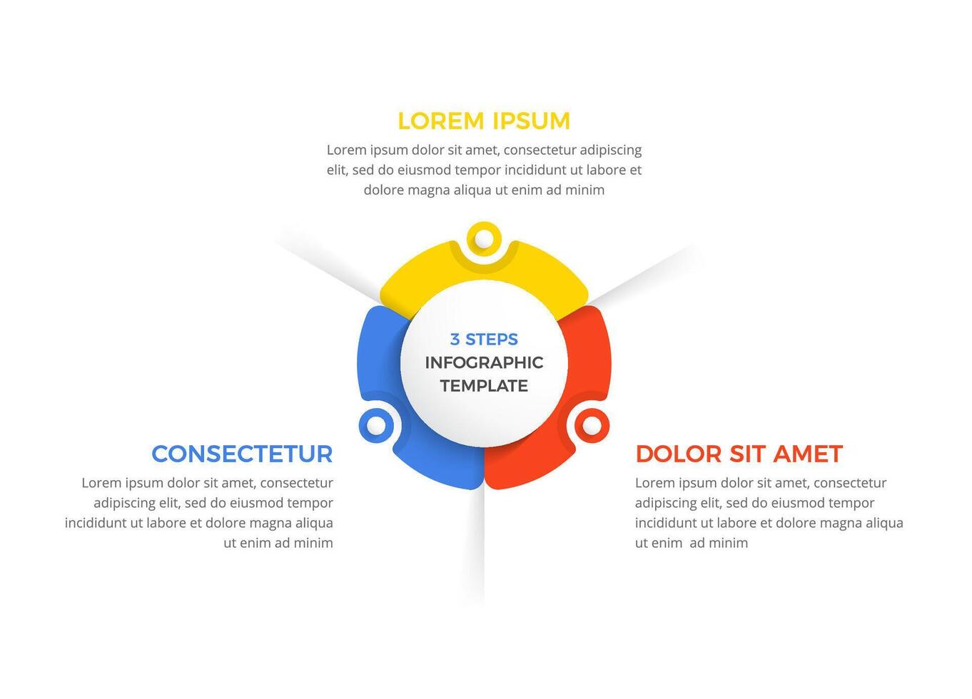 Circle Diagram with Three Elements vector