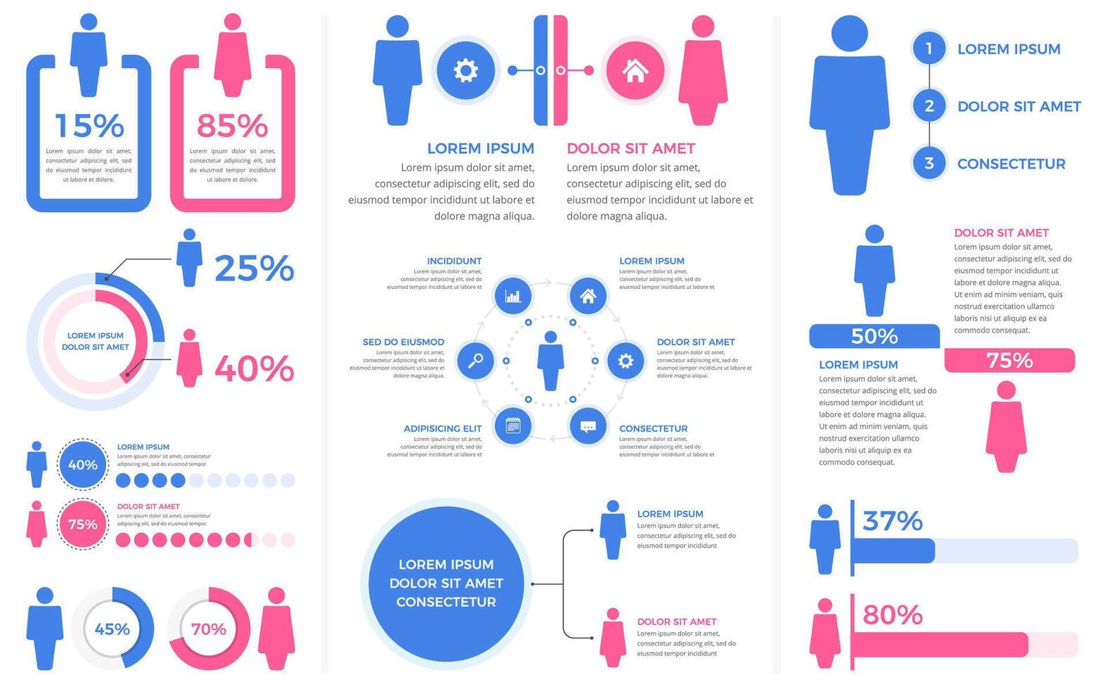 Population - People Infographics vector