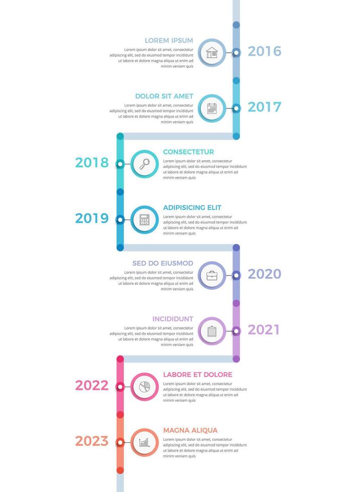 Vertical Timeline Template vector