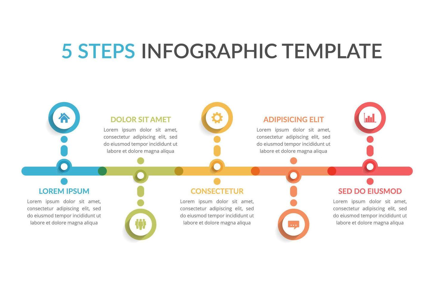 Infographic Template with 5 Steps vector