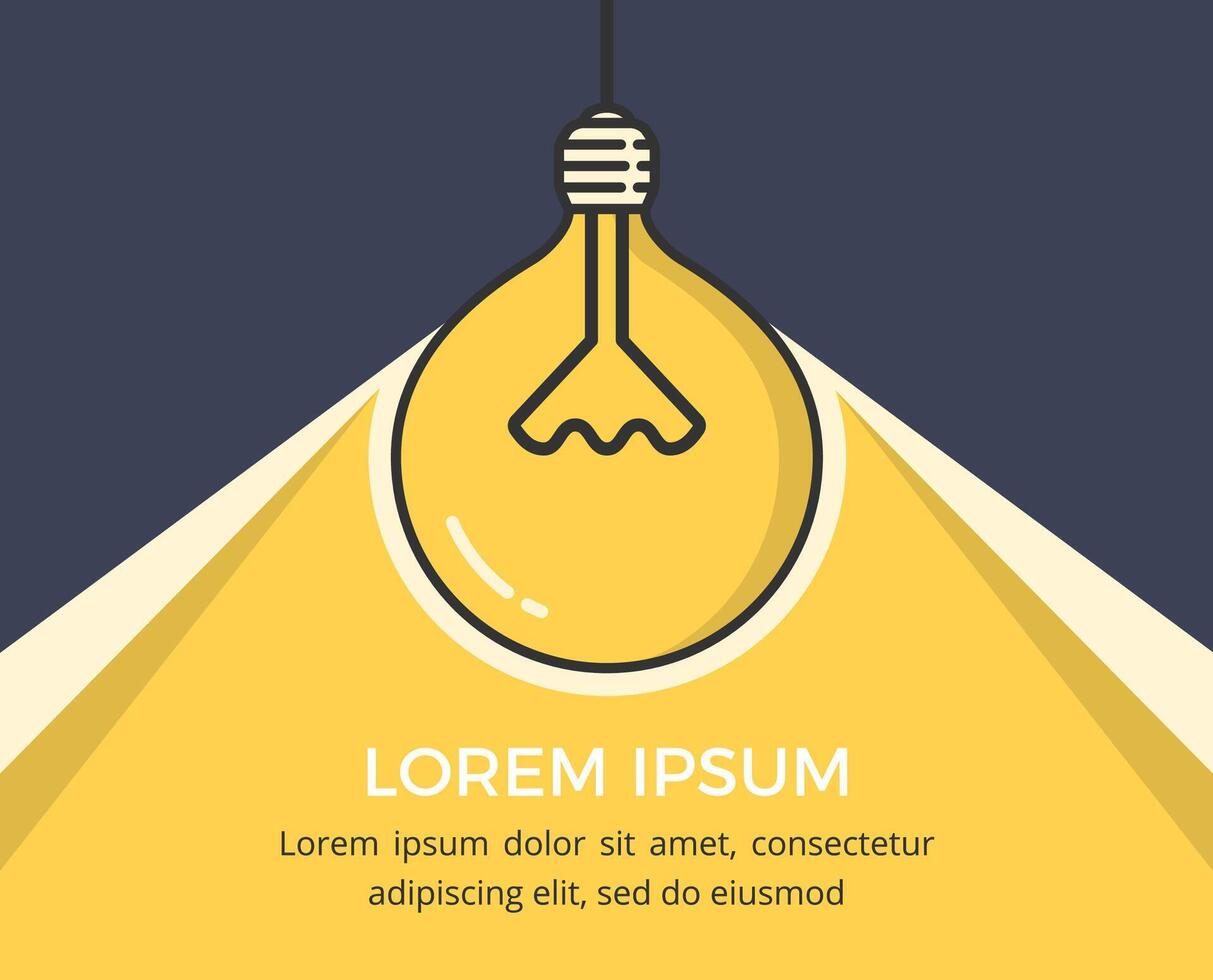 Glowing lightbulb and place for your text vector
