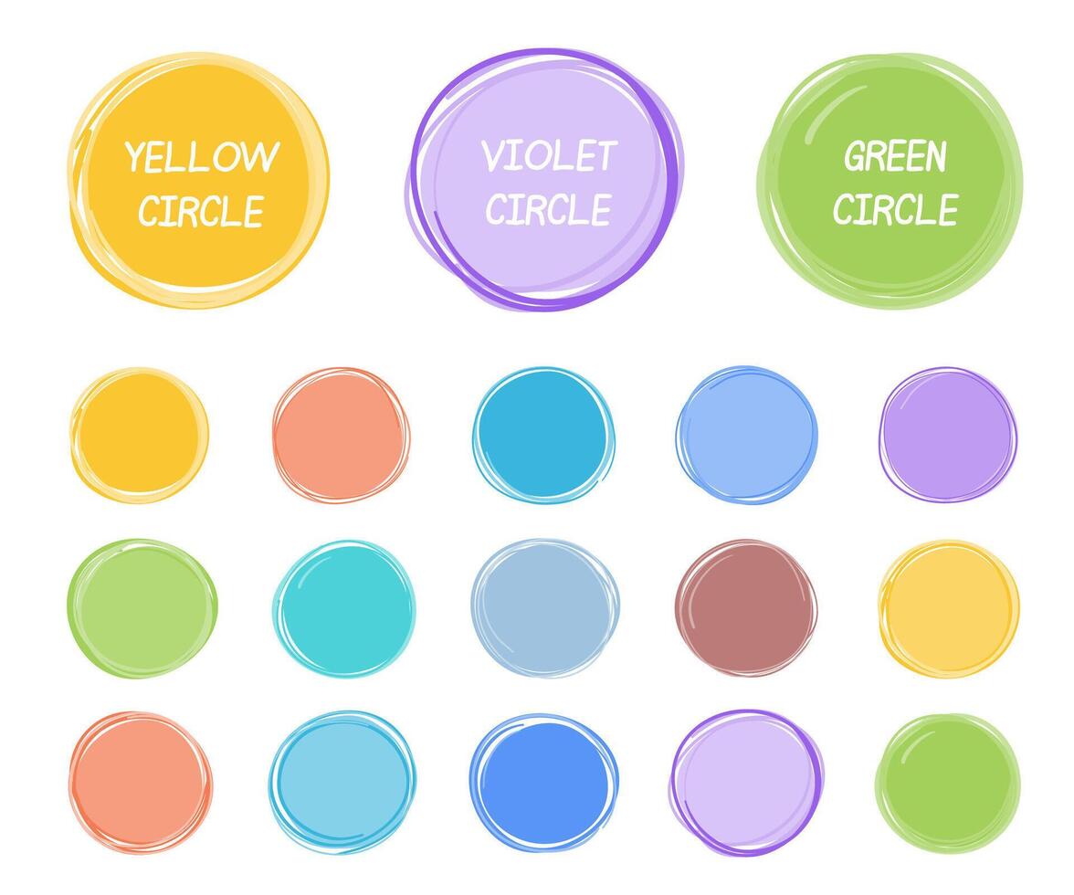 Hand Drawn Colored Circles vector