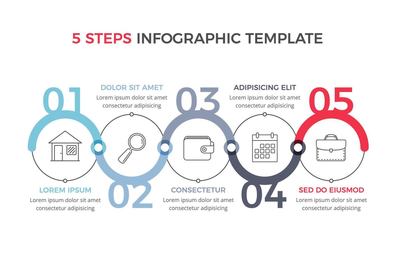 Infographic Template with 5 Steps vector