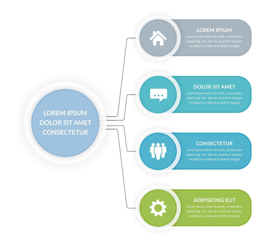 Infographic Template with 4 Elements vector