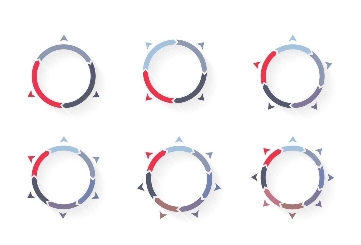 Circle arrows with side arrows, circle infographics vector