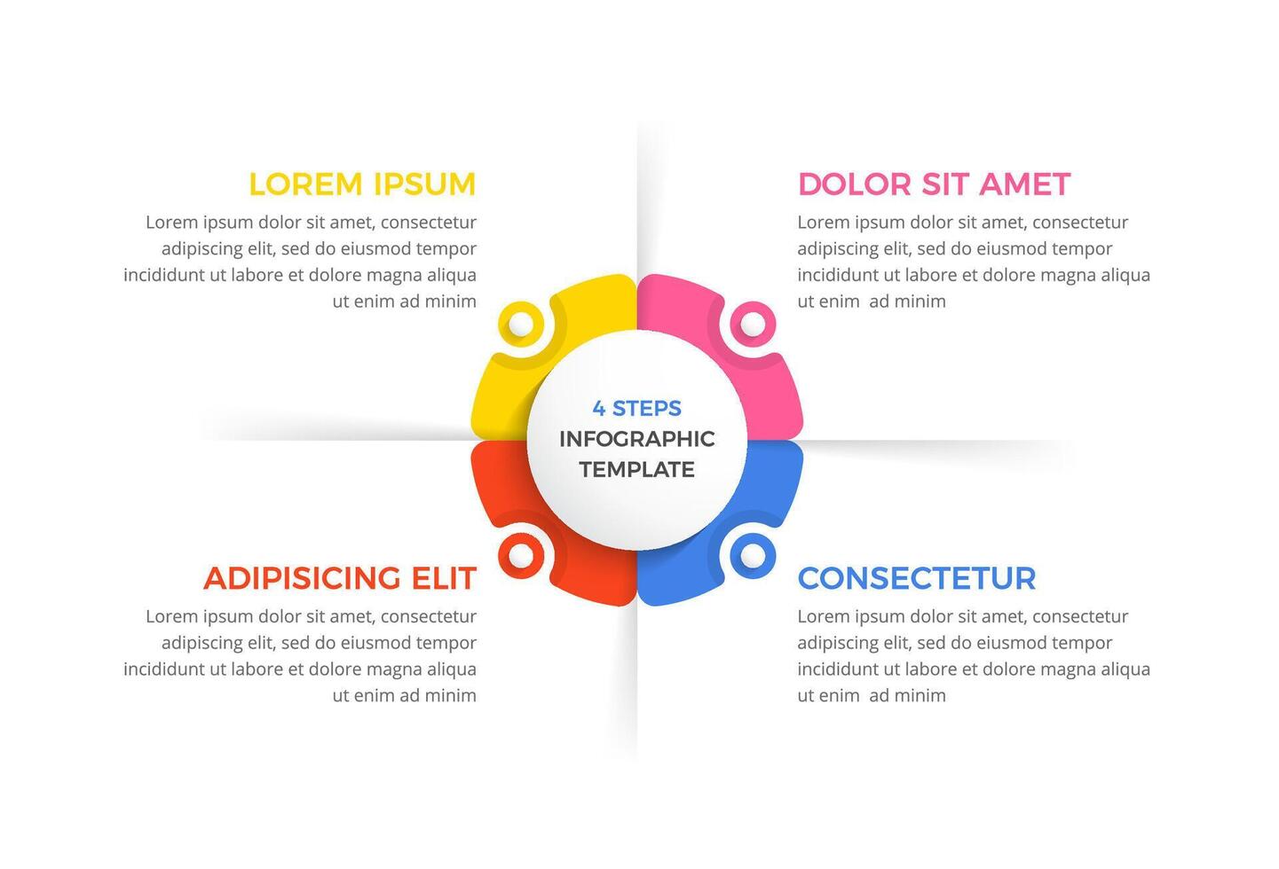 Circle Diagram with Four Elements vector