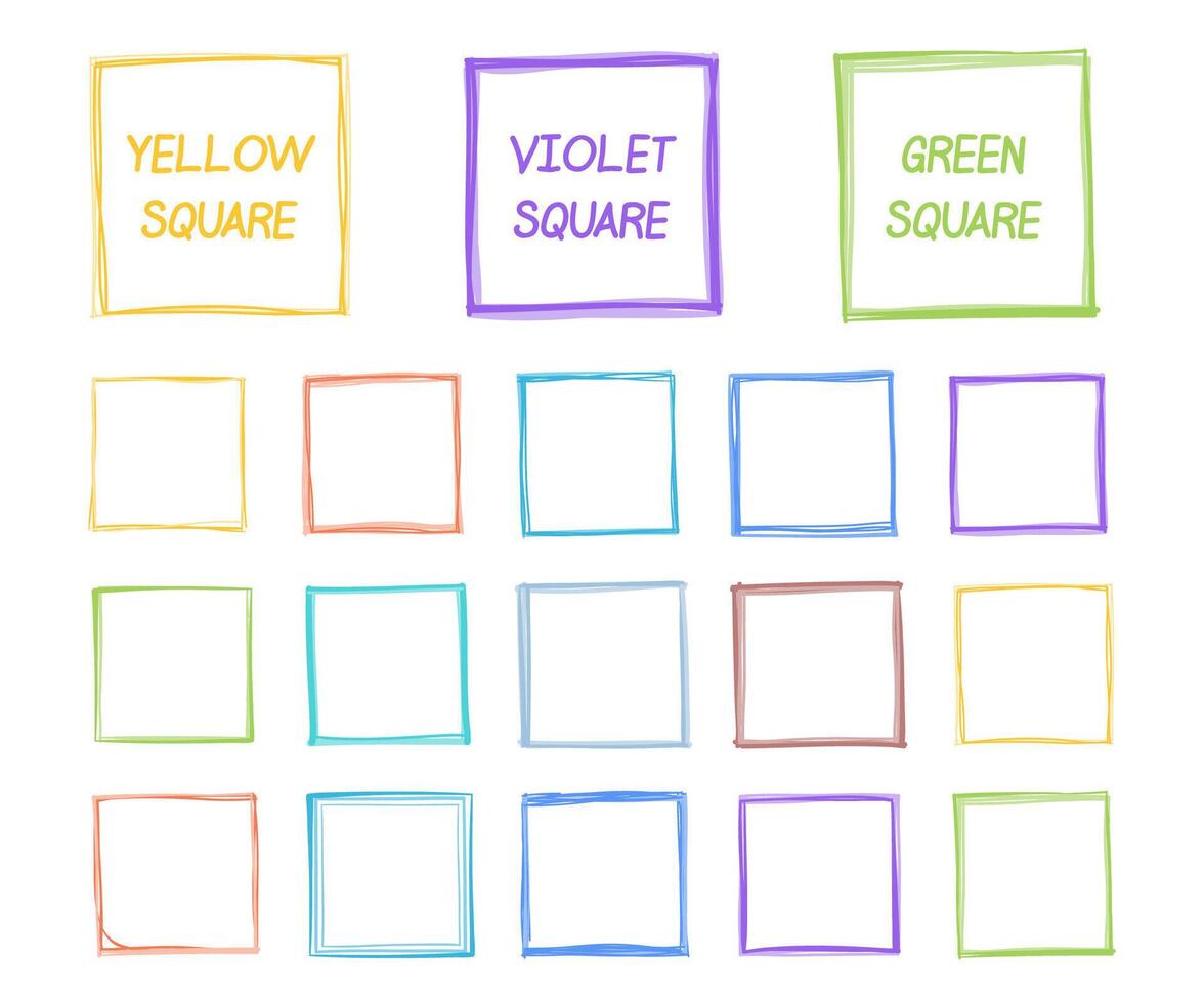 Hand Drawn Squares vector